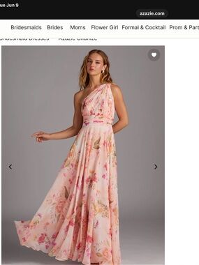 Azazie Charlize One Shoulder Chiffon Dress NWT